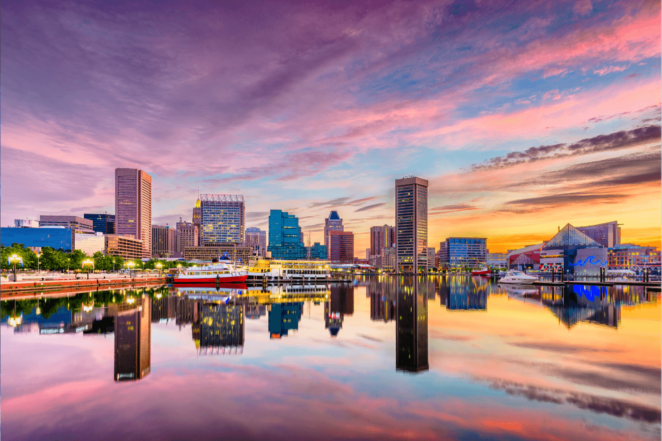 A sunset over Annapolis, Maryland. Maryland's psychedelic bill could increase access for veterans.